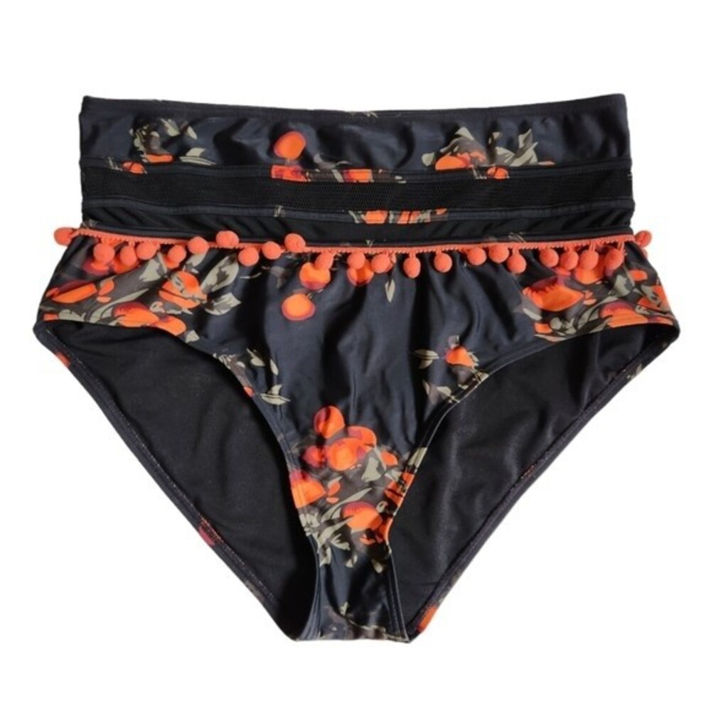 Cocoship black tangerine high waist swim suit bathing suit bikini bottom sz 14